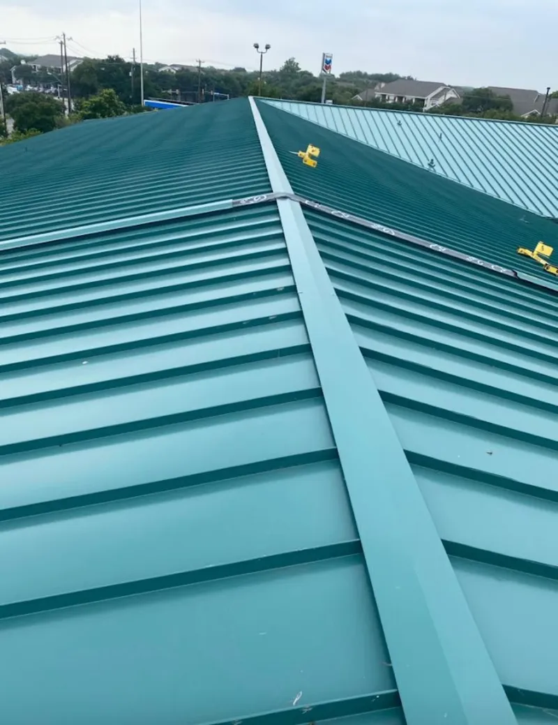 Green commercial metal roof ridge and valley for Metal Roof Repair in Plattsmouth